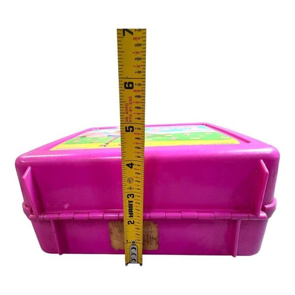 Vintage 1990 Barbie Core Matching Thermos Pink Lunchbox With Handle & Latch READ - Picture 4 of 15